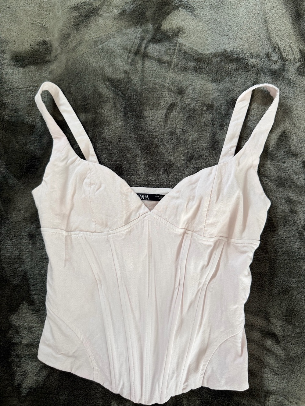 Zara Light Cream Bustier Cami Top